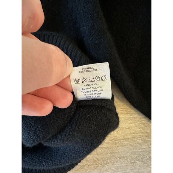 Dannijo Black V Neck Cropped Cardigan Jewel Buttons Cashmere Wool Small - Picture 5 of 8